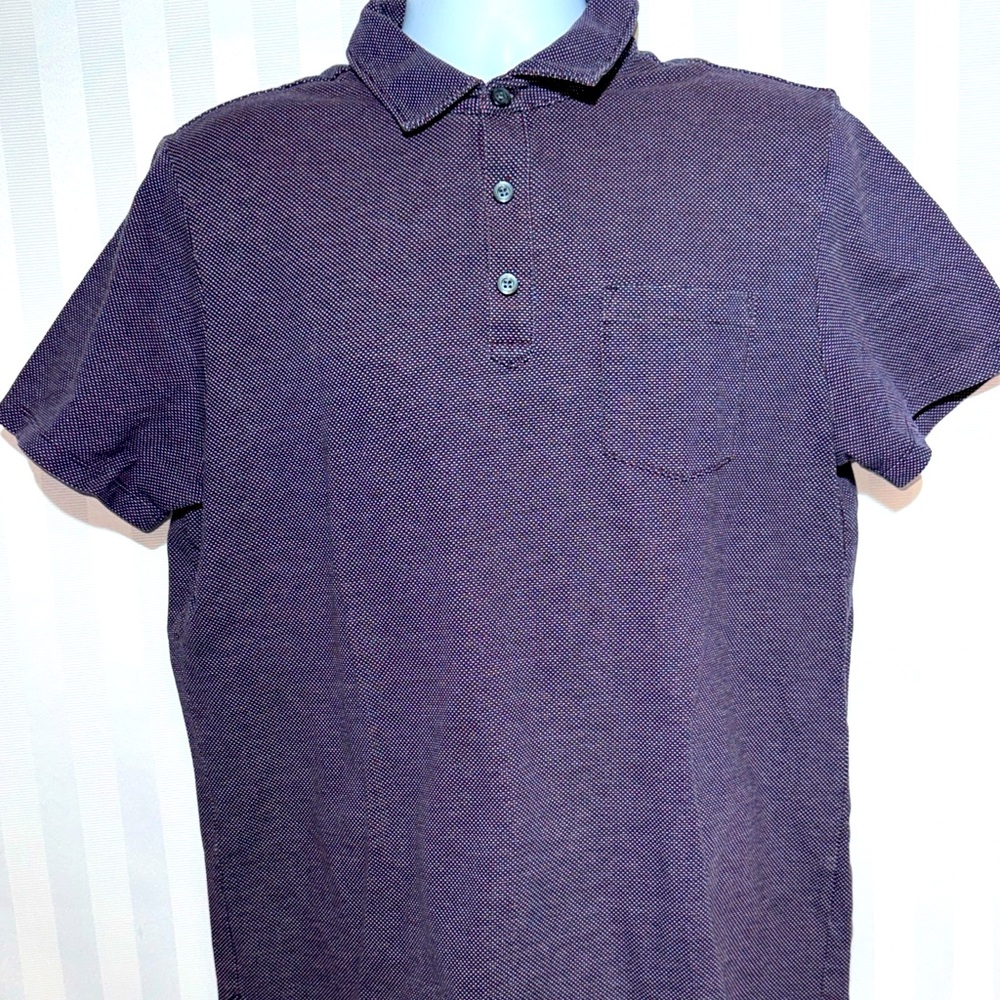 Banana Republic Performance Pique Polo Men's Shirt Size Large Blue Red White‎